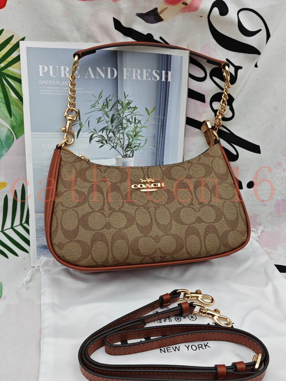 Coach Teri Shoulder Bag In Signature Canvas brown